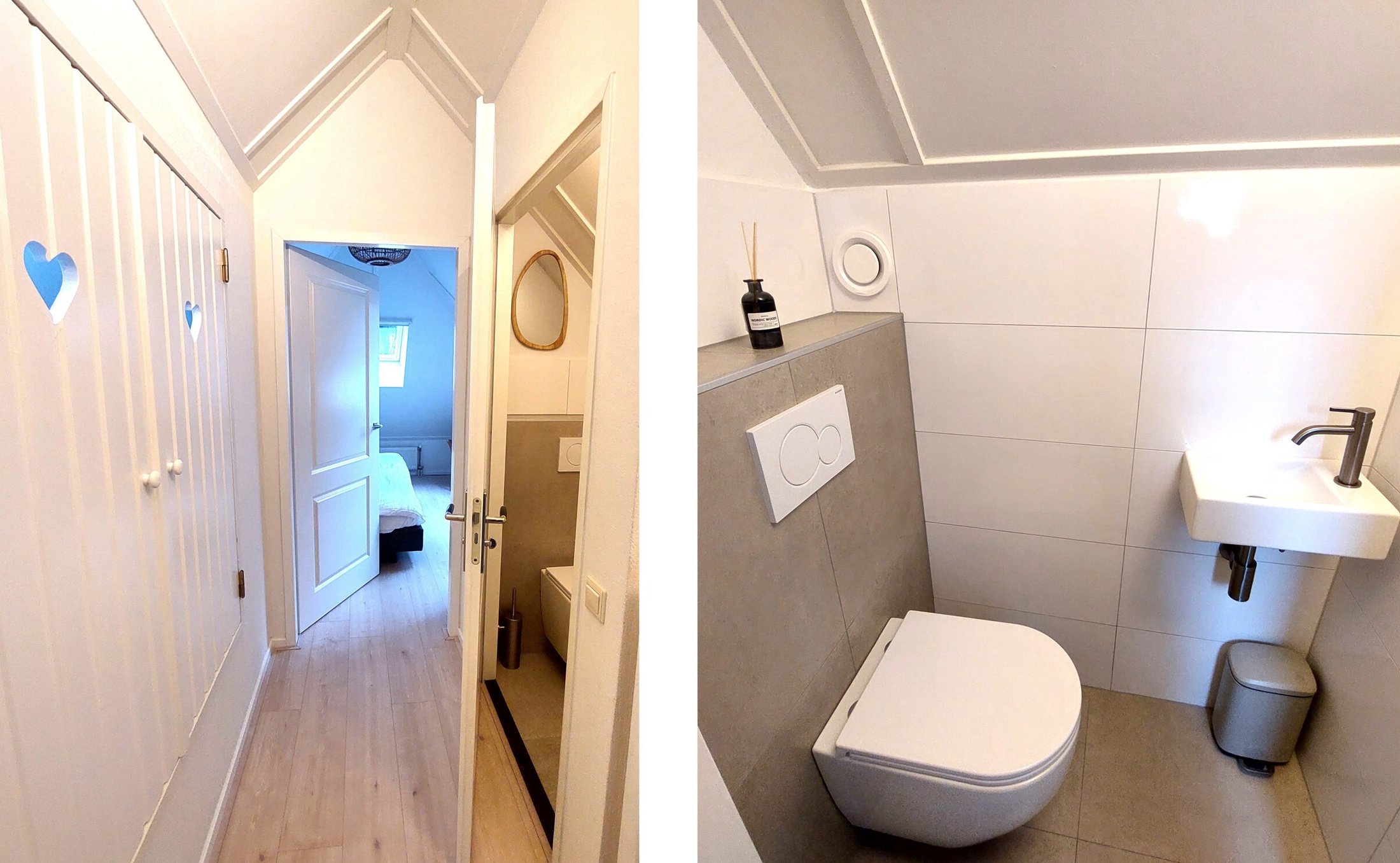Overloop met bedstee en tweede toilet boven